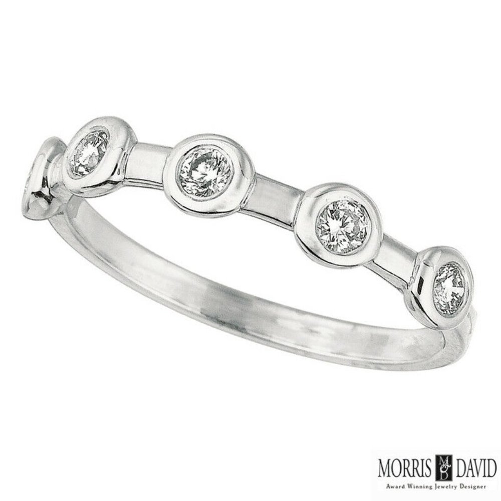 0.30 Carat 5 Stone Natural Diamond Bezel set Ring